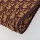 Christian Dior Trotter Canvas Shoulder Bag Red Gold Auth 168852-10