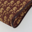 Christian Dior Trotter Canvas Shoulder Bag Red Gold Auth 168852-12