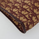 Christian Dior Trotter Canvas Shoulder Bag Red Gold Auth 168852-13