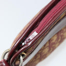 Christian Dior Trotter Canvas Shoulder Bag Red Gold Auth 168852-15