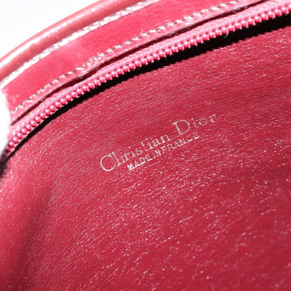 Christian Dior Trotter Canvas Shoulder Bag Red Gold Auth 168852