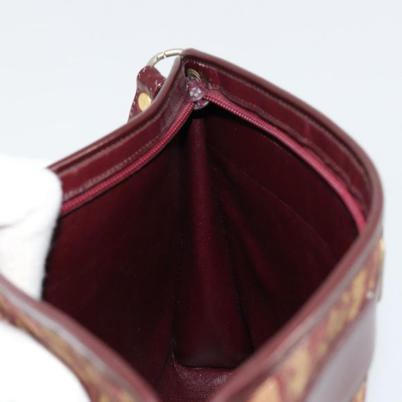 Christian Dior Trotter Canvas Shoulder Bag Red Gold Auth 168852