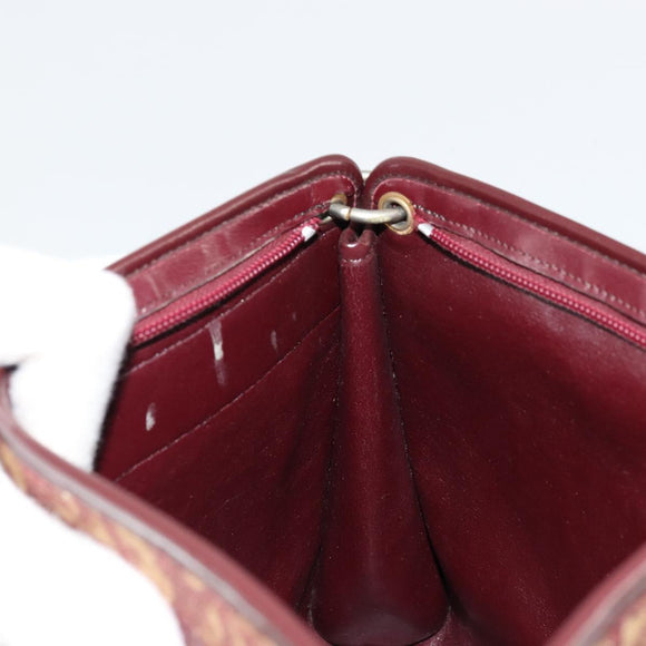 Christian Dior Trotter Canvas Shoulder Bag Red Gold Auth 168852