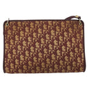 Christian Dior Trotter Canvas Shoulder Bag Red Gold Auth 168852-3