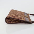 Christian Dior Trotter Canvas Shoulder Bag Red Gold Auth 168852-4