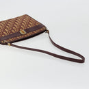 Christian Dior Trotter Canvas Shoulder Bag Red Gold Auth 168852-7