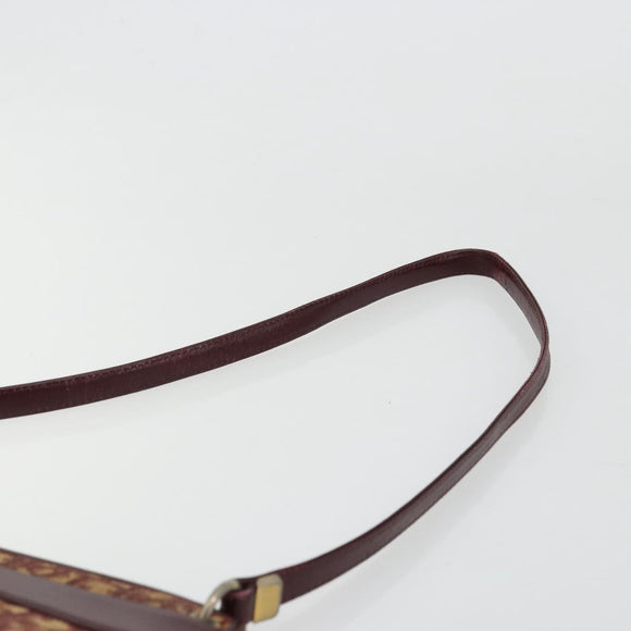 Christian Dior Trotter Canvas Shoulder Bag Red Gold Auth 168852