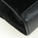 GUCCI Bamboo Hand Bag Leather 2way Black Gold 007 2214 0238 Auth 168853A-9