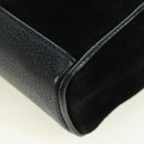 GUCCI Bamboo Hand Bag Leather 2way Black Gold 007 2214 0238 Auth 168853A-16