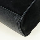 GUCCI Bamboo Hand Bag Leather 2way Black Gold 007 2214 0238 Auth 168853A-18