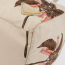 PRADA Hand Bag Nylon Beige Gold Auth 168855A-9