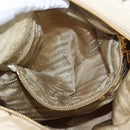 PRADA Hand Bag Nylon Beige Gold Auth 168855A-23
