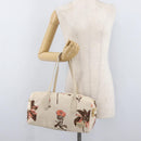PRADA Hand Bag Nylon Beige Gold Auth 168855A-25