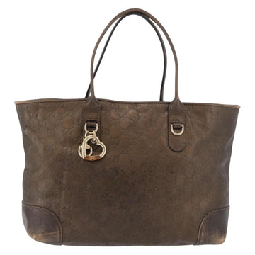 GUCCI GG Canvas Guccissima Bamboo Bag Leather Brown Gold 269956 Auth 168862A - 0