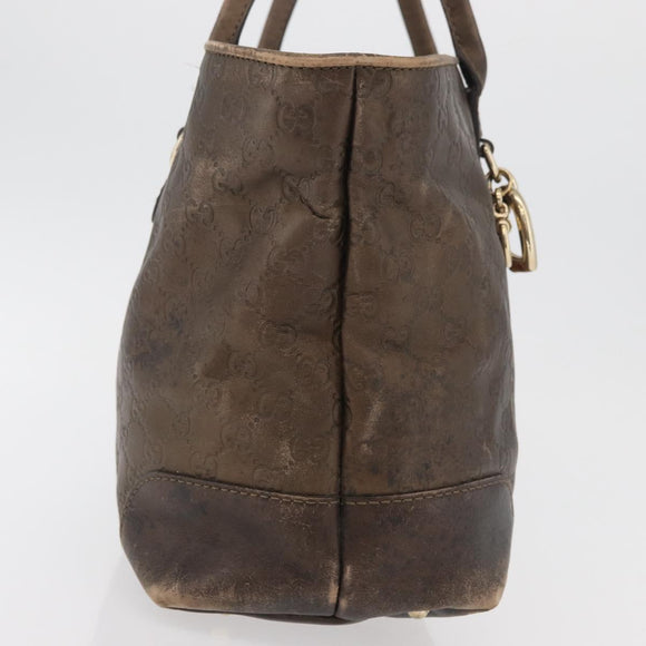 GUCCI GG Canvas Guccissima Bamboo Bag Leather Brown Gold 269956 Auth 168862A