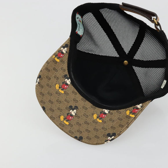 GUCCI Disney Baseballkappe Micro GG Supreme Kappe PVC Beige 602979 Auth 168869A