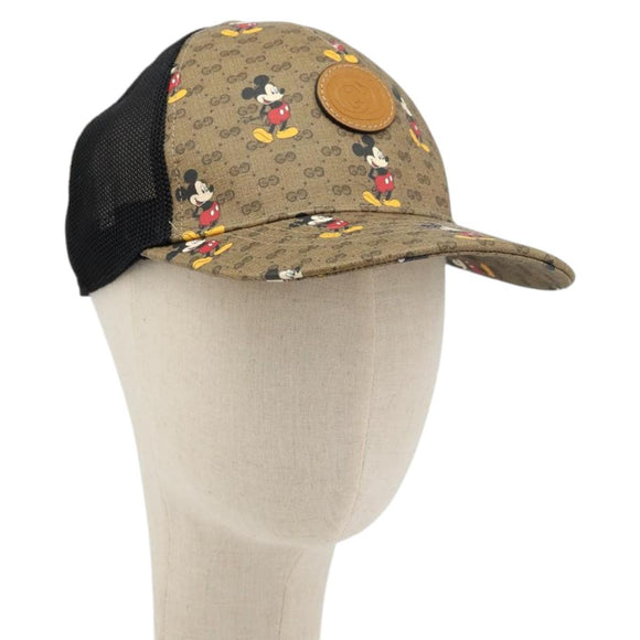 GUCCI Disney Baseballkappe Micro GG Supreme Kappe PVC Beige 602979 Auth 168869A