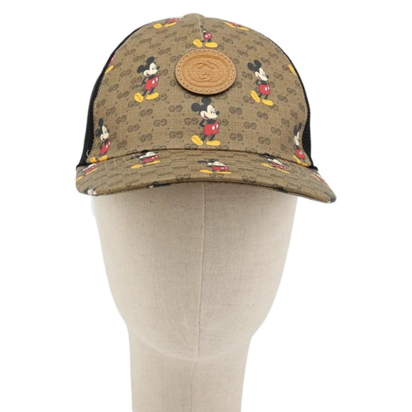 GUCCI Disney Baseballkappe Micro GG Supreme Kappe PVC Beige 602979 Auth 168869A