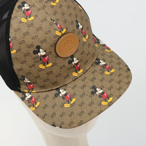 GUCCI Disney Baseballkappe Micro GG Supreme Kappe PVC Beige 602979 Auth 168869A