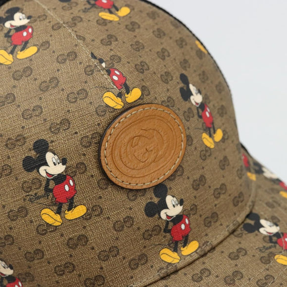 GUCCI Disney Baseballkappe Micro GG Supreme Kappe PVC Beige 602979 Auth 168869A