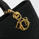 Christian Dior Lady Dior Handtas Zwart Goud Auth 168872-10