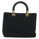 Christian Dior Lady Dior Handtas Zwart Goud Auth 168872-2