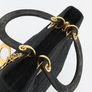 Christian Dior Lady Dior Handtas Zwart Goud Auth 168872-6