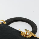 Christian Dior Lady Dior Handtas Zwart Goud Auth 168872-8