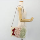 Miu Miu Ketten-Schultertasche Fell Pink Weiß Grün Auth 168873A-23