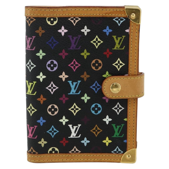 LOUIS VUITTON Multicolor Agenda PM Day Planner Cover Black R20895 Auth 168878A