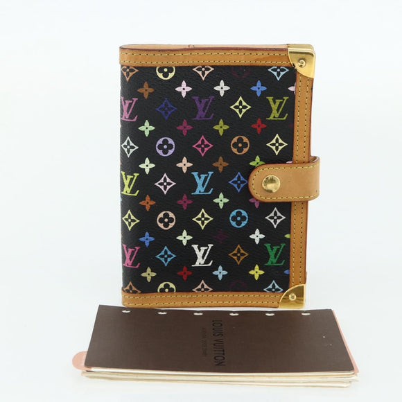 LOUIS VUITTON Multicolor Agenda PM Tagesplaner-Einband Schwarz R20895 Auth 168878A