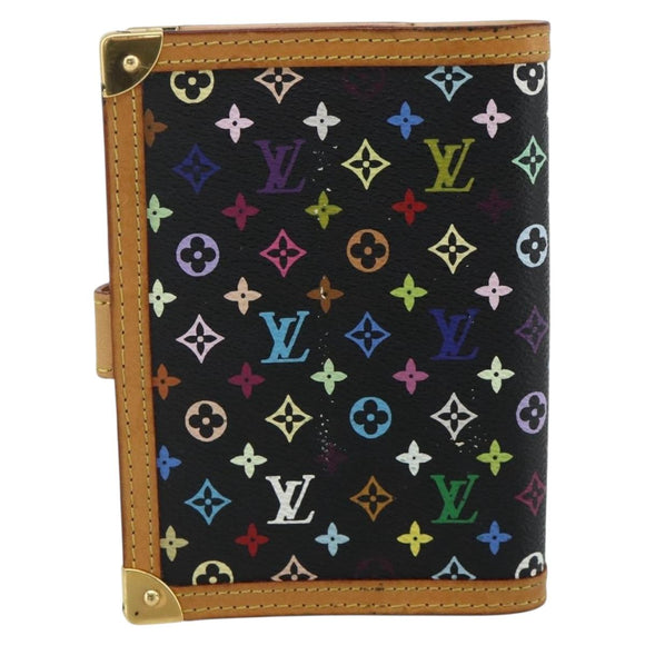 LOUIS VUITTON Multicolor Agenda PM Day Planner Cover Black R20895 Auth 168878A