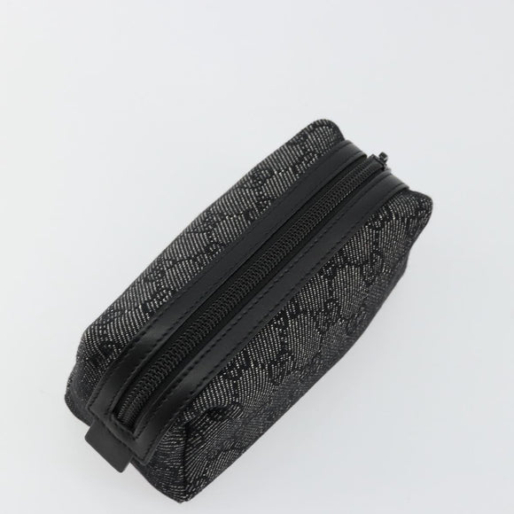 GUCCI GG Canvas Pouch Black 29596 Auth 168883A