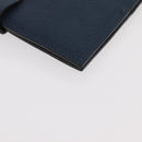 HERMES CD Case Leather Navy Silver Auth 168886-15