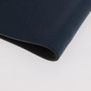 HERMES CD Case Leather Navy Silver Auth 168886-16
