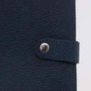 HERMES CD Case Leather Navy Silver Auth 168886-17