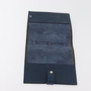 HERMES CD Case Leather Navy Silver Auth 168886-8
