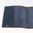 HERMES CD Case Leather Navy Silver Auth 168886-19