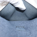 HERMES CD Case Leather Navy Silver Auth 168886-9