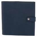 HERMES CD Case Leather Navy Silver Auth 168886-13