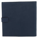 HERMES CD Case Leather Navy Silver Auth 168886-2
