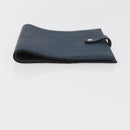 HERMES CD Case Leather Navy Silver Auth 168886-6