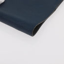 HERMES CD Case Leather Navy Silver Auth 168886-7