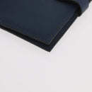HERMES CD Case Leather Navy Silver Auth 168886-14