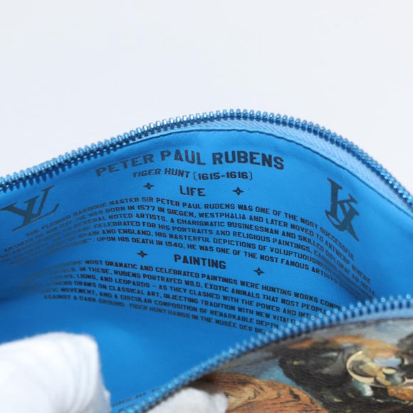 LOUIS VUITTON Celty Pochette Plat Pouch Koons Rubens M64617 LV Auth 168912A