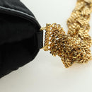 CHANEL Matelasse Chain Shoulder Bag Satin Black Gold CC Auth 168914V-8