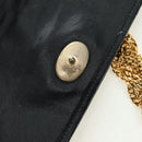 CHANEL Matelasse Chain Shoulder Bag Satin Black Gold CC Auth 168914V-20