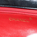 CHANEL Matelasse Chain Shoulder Bag Satin Black Gold CC Auth 168914V-22