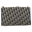 Christian Dior Trotter Canvas Shoulder Bag Navy Gold Auth 168921-3