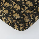 Christian Dior Trotter Canvas Shoulder Bag Navy Gold Auth 168925-14